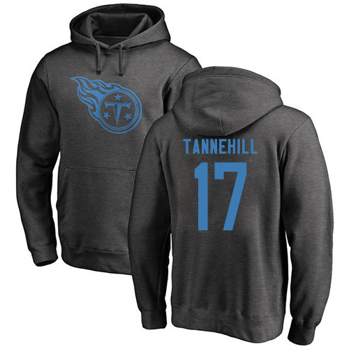 Tennessee Titans Men Ash Ryan Tannehill One Color NFL Football 17 Pullover Hoodie Sweatshirts